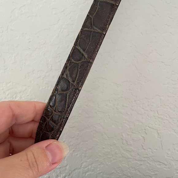 Vintage Anne Klein II Vintage Croc-Embossed Leather Shoulder Bag Handbag - Picture 9 of 10